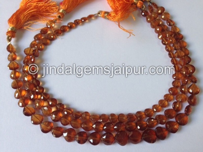 Spessartite Faceted Heart Shape Beads